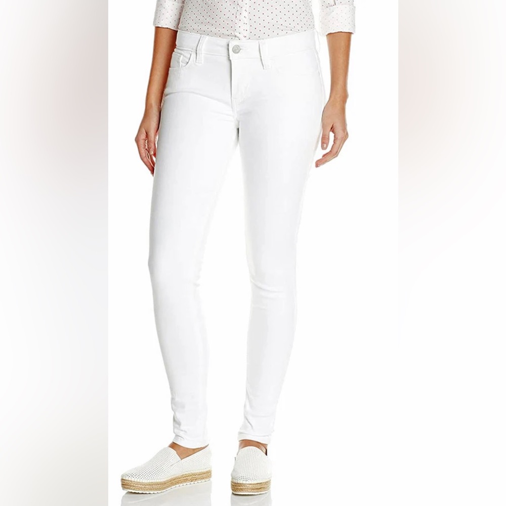 LEVI’S 535 Mid-Rise Super Skinny Jeans White Leggings Slim SZ 9M